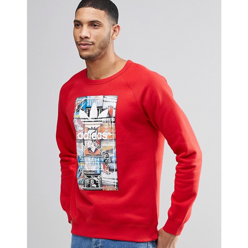 adidas Originals - BTS - Sweatshirt mit Rundhalsausschnitt AY7800 - Rot