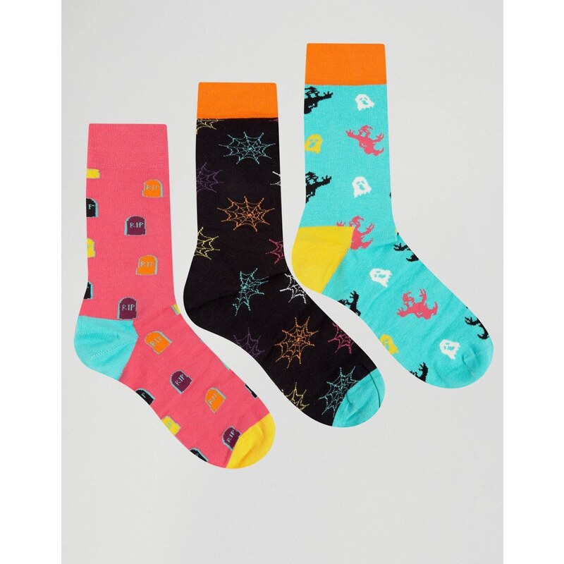 Happy Socks - 3 Paar Halloween-Socken als Geschenkset - Mehrfarbig
