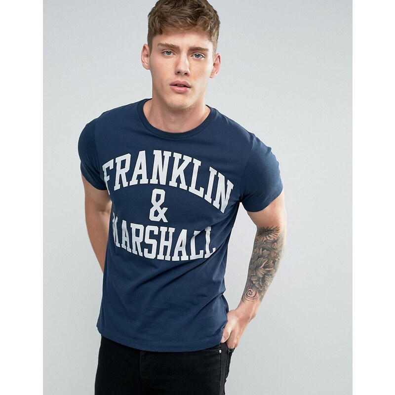 Franklin & Marshall Franklin and Marshall - T-Shirt mit Logo - Marineblau