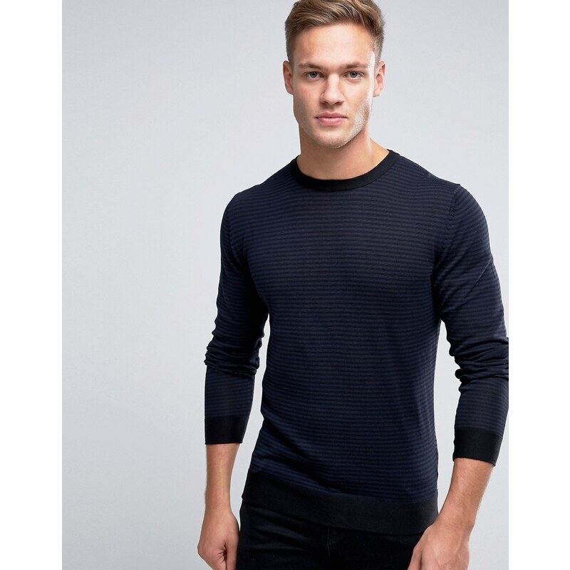 Jack & Jones - Premium-Pullover mit Streifen - Marineblau