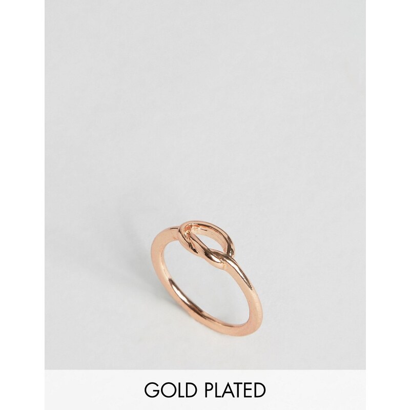 Nylon - Rosévergoldeter Ring mit Knotendesign - Gold
