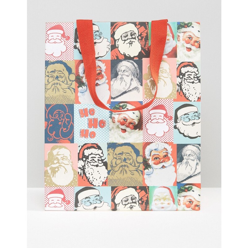 Paperchase - Mittelgroße Geschenktüte mit Weihnachtsmann-Dekor - Mehrfarbig