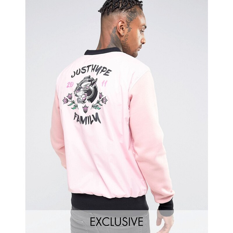 Hype - Gewebtes Sweatshirt mit Souvenir-Rückenprint - Rosa