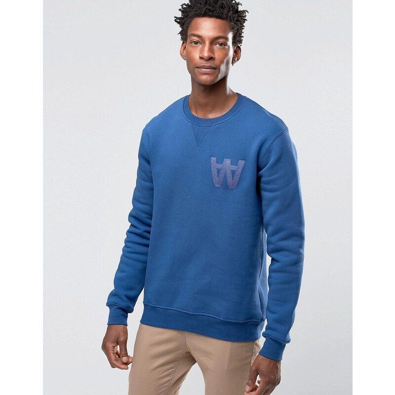 Wood Wood - Houston - Sweatshirt mit AA-Logo - Blau