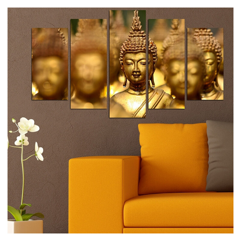 Lesara 5-teiliges Wandbild Buddha