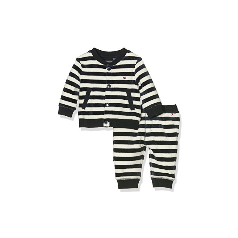 Tommy Hilfiger Baby-Jungen Bekleidungsset Striped Velour Boy 2 Piece