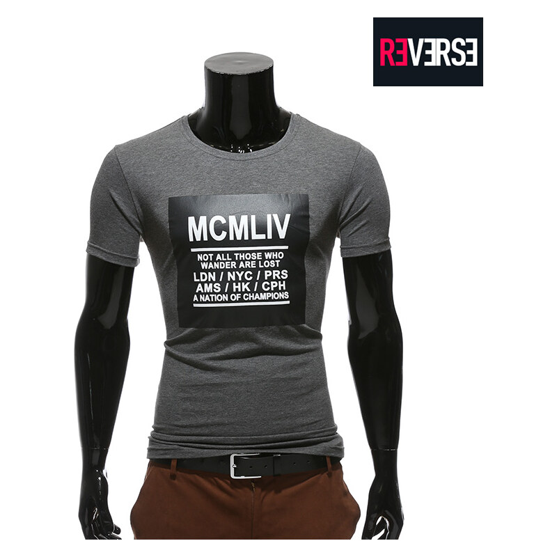 Re-Verse T-Shirt mit quadratischem Schriftprint - M