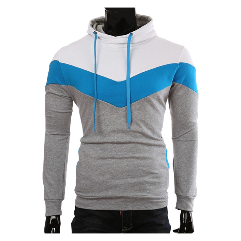 Re-Verse Sweater mit Kapuze im Farbblock-Design - Hellgrau - L