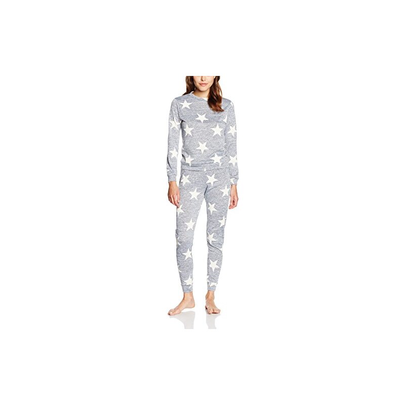Boohoo Damen Zweiteiliger Schlafanzug Lauren All Over Star Print Set