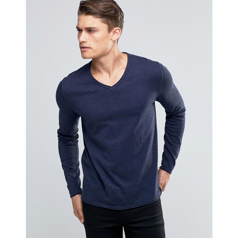Esprit - Pullover mit V-Ausschnitt - Marineblau