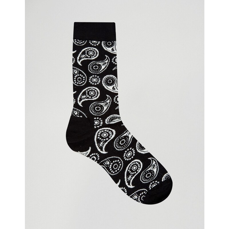 Happy Socks - Schwarze Socken mit Paisleymuster - Schwarz