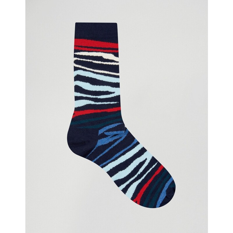 Happy Socks - Socken mit Zebramuster - Blau