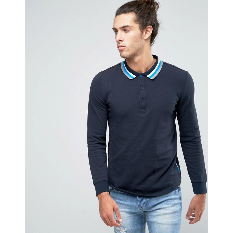 Ellesse - Italia - Langärmliges Strick-Poloshirt - Marineblau