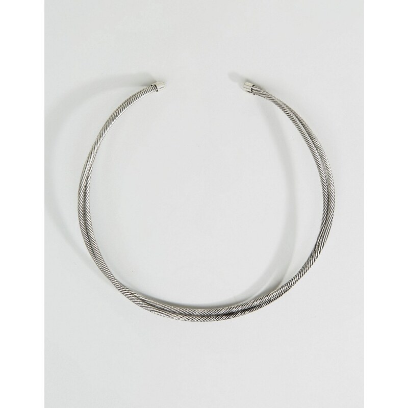 ASOS - Gedrehtes Halsband in polierter Silberoptik - Silber