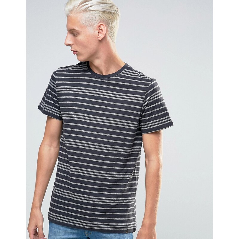 ADPT - T-Shirt mit Rundhalsausschnitt und Streifendesign - Marineblau