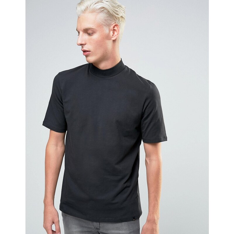ADPT - Hochgeschlossenes T-Shirt - Schwarz