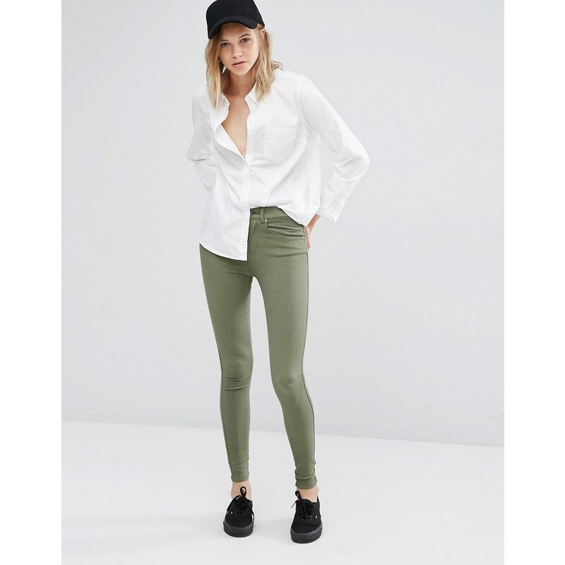 Dr Denim - Lexy - Enge Jeans mit hohem Bund - Grün