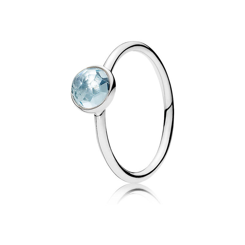 Pandora Kombinierbarer Ring März Tröpfchen Silber Blau 191012NAB-48