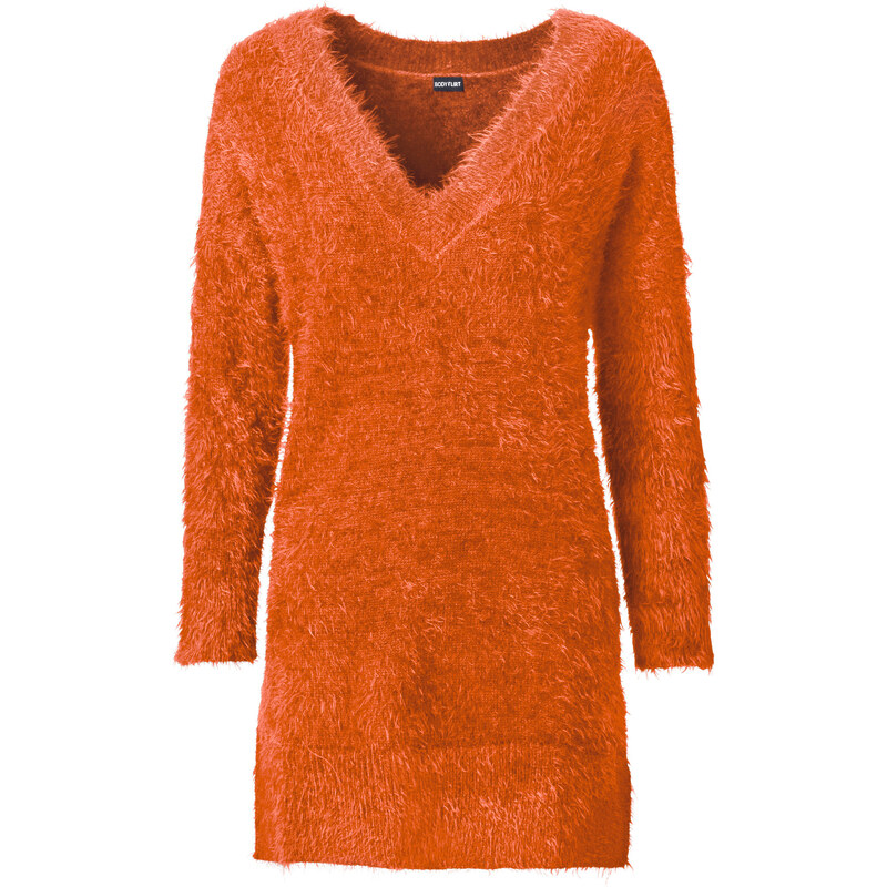 BODYFLIRT Pullover in braun (V-Ausschnitt) für Damen von bonprix