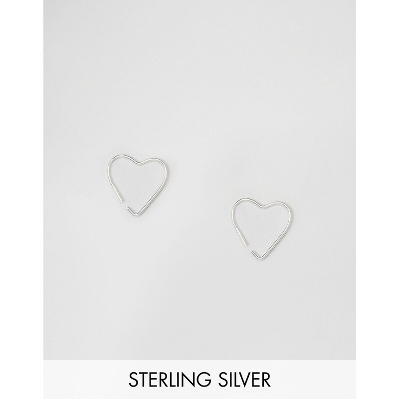 ASOS - Creolen mit Herz aus Sterlingsilber - Silber