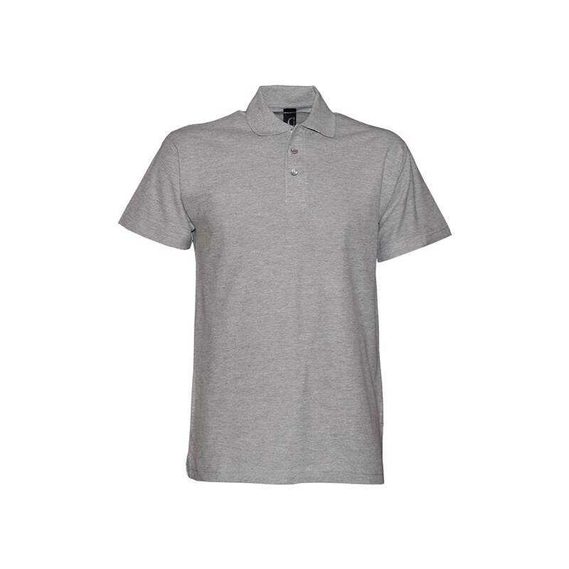 Lesara Poloshirt im Unifarbdesign - Grau meliert - 5XL