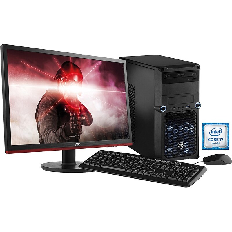 Hyrican Gaming PC Set Intel® i7-6700, 16GB, AMD RX480 + Monitor »Cyber Gamer SET01071«