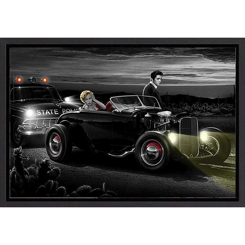 Premium Picture Wandbild »Marilyn im Auto in Begleitung«, 90/60 cm