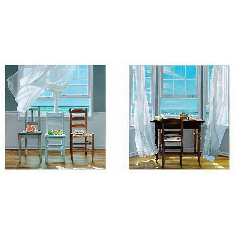 Premium Picture Deco-Panel »Stühle/Stuhl mit Tisch«, 2x 30/30 cm