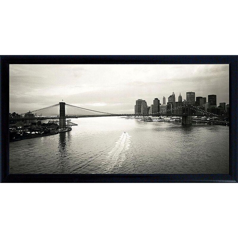 Premium Picture Schattenfugenbild »Brooklyn Bridge/New York mit Boot«, 100/50 cm