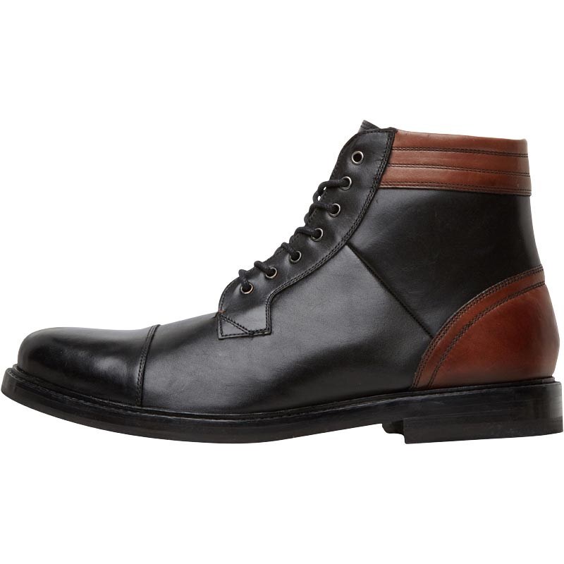 Ted Baker Mens Musken Toe Cap Leather Boots Black