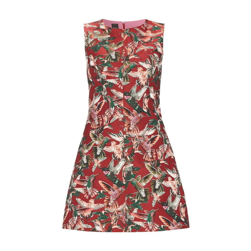 Pinko Kleid mit Kolibri-Muster