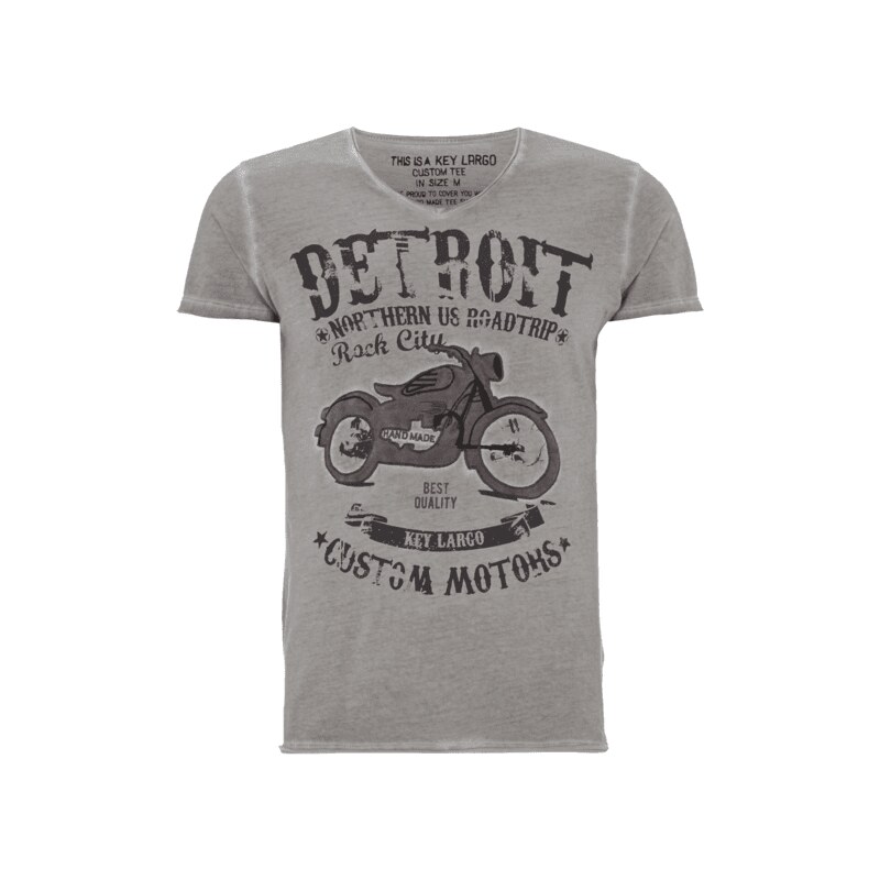 Key Largo T-Shirt mit Vintage-Print und Aufnäher