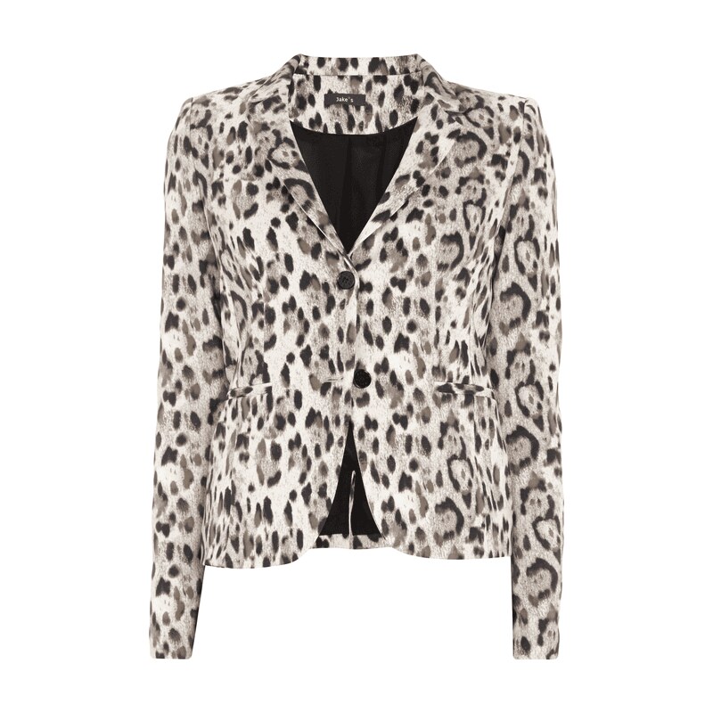 Jake*s Collection Blazer mit All-Over-Leopardenprint