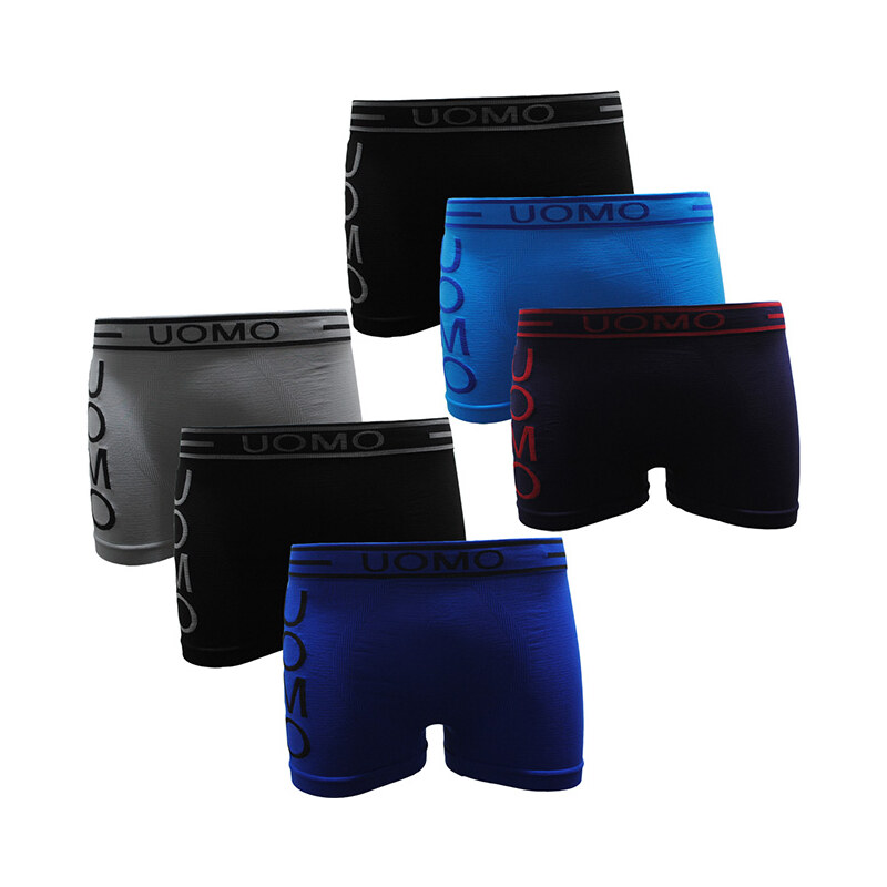 Lesara 6er-Set Boxershorts mit farbigem Logo-Print - XL-XXL