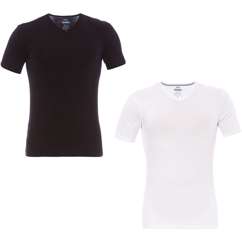 Dim Lingerie 2-er Set T-Shirts - schwarz und weiß