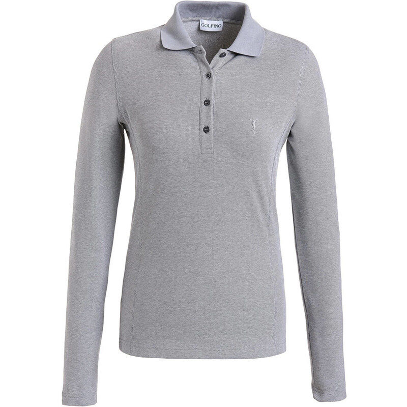 Golfino: Damen Golf Polo-Shirt The Brushed Sun Protection Langarm, silber, verfügbar in Größe 38