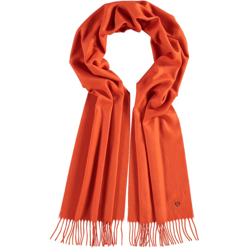 FRAAS Cashmink-Schal mit gestickter Distel in orange