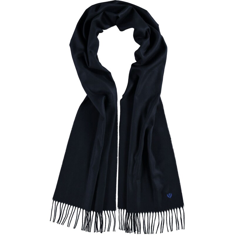FRAAS Cashmink-Schal mit gestickter Distel in dunkelblau