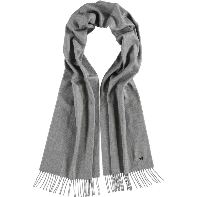 FRAAS Cashmink-Schal mit gestickter Distel in grau