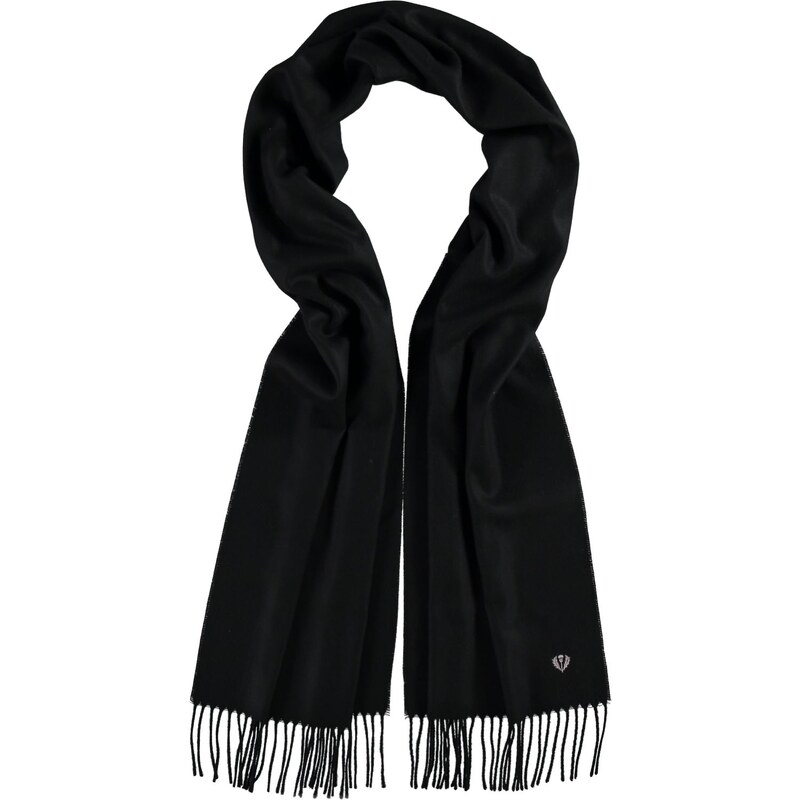 FRAAS Cashmink-Schal mit gestickter Distel in schwarz