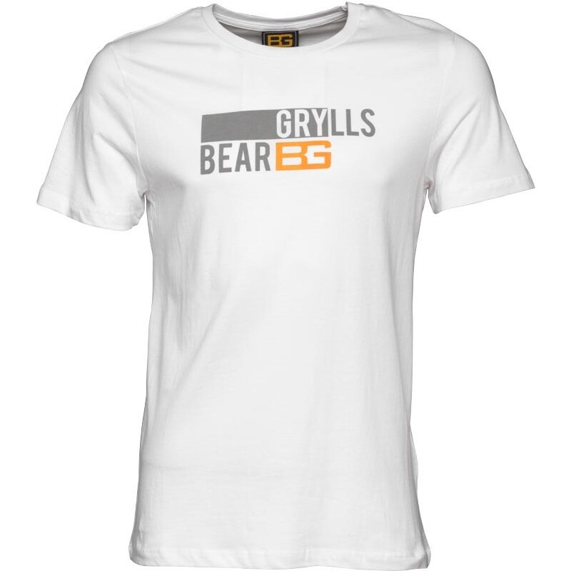 Bear Grylls Herren Graphic T-Shirt Weiß