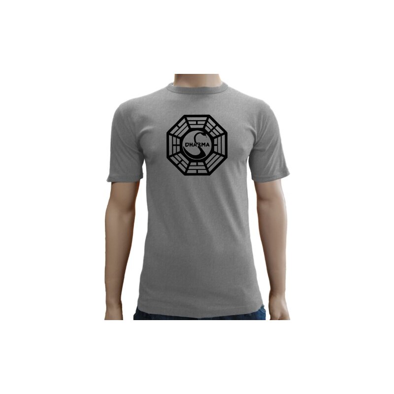 Touchlines Herren T-Shirt Lost Dharma Logo SLIMFIT, ash, XL, SF121