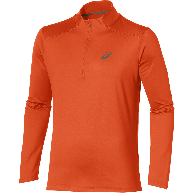 Asics: Herren Laufshirt Essential Winter Zip Langarm, orange, verfügbar in Größe L