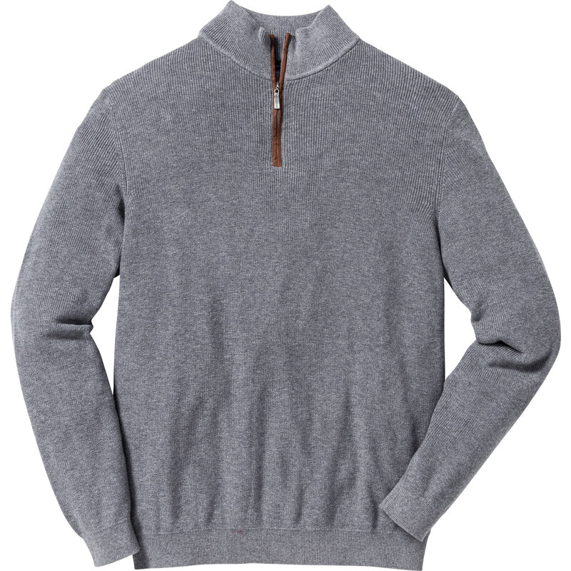 bpc selection Troyer-Pullover Regular Fit langarm in grau für Herren von bonprix
