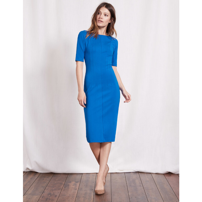 Barbara Kleid aus Ponte-Roma-Jersey Blau Damen Boden