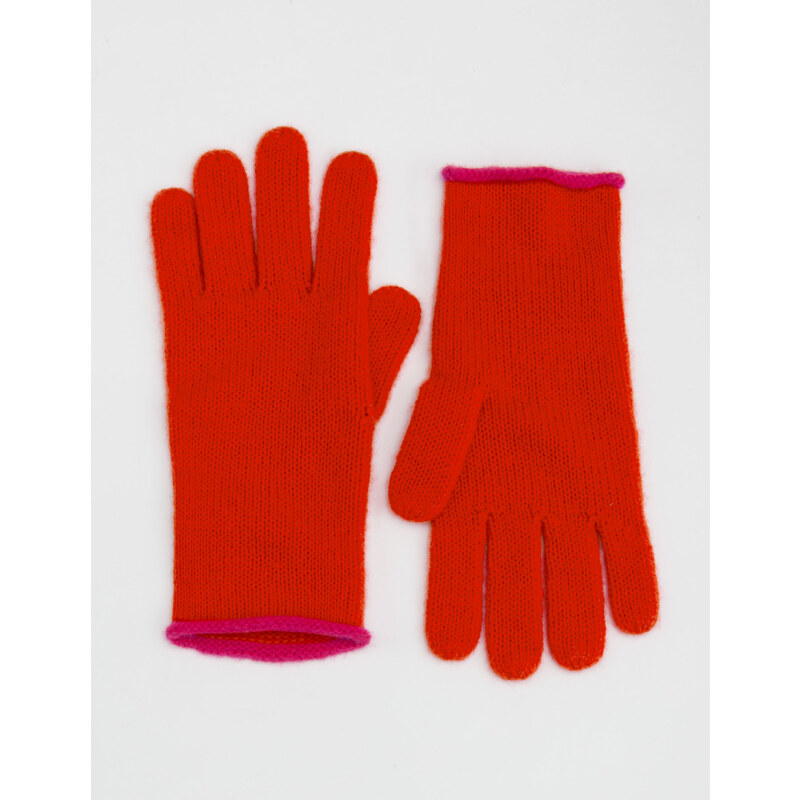 Kaschmir-Handschuhe Rot Damen Boden