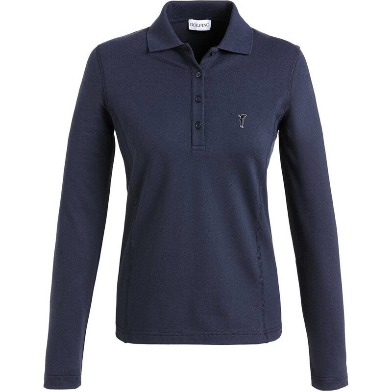Golfino: Damen Golf Polo-Shirt The Brushed Sun Protection Langarm, marine, verfügbar in Größe 40