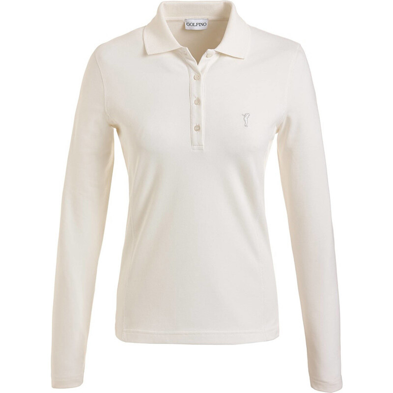 Golfino: Damen Golf Polo-Shirt The Brushed Sun Protection Langarm, sand, verfügbar in Größe 36