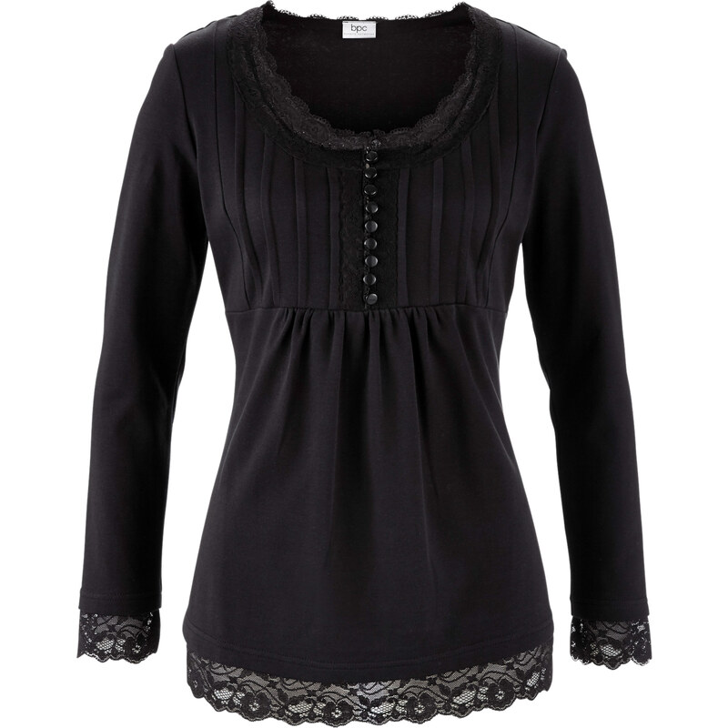 bpc bonprix collection Langarm-Shirt in schwarz für Damen von bonprix
