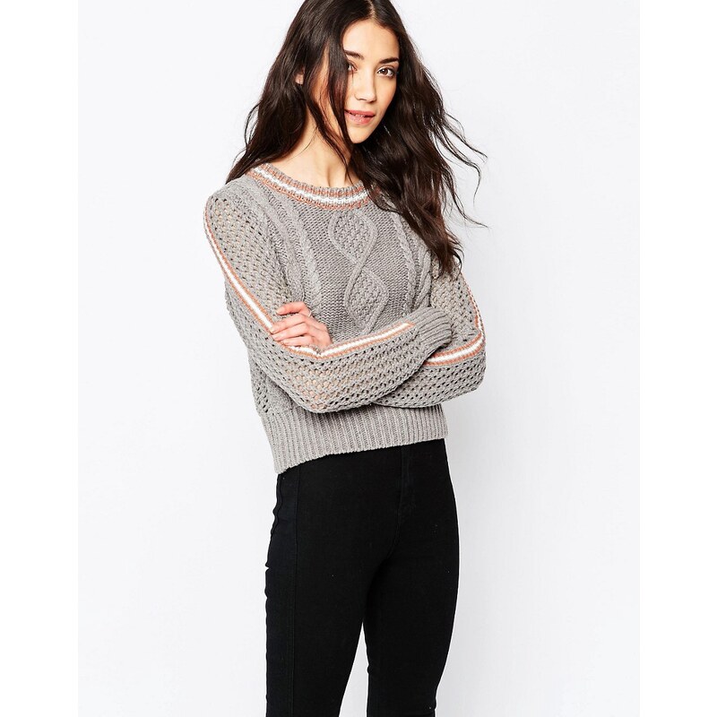Glamorous - Pullover mit Zopfmuster - Mehrfarbig